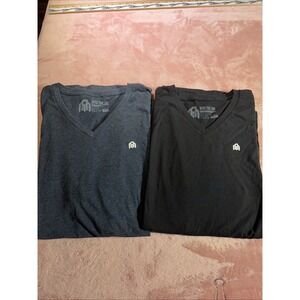 Lot Of Two XL "Into The AM" V Neck Tshirts. Black And Gray